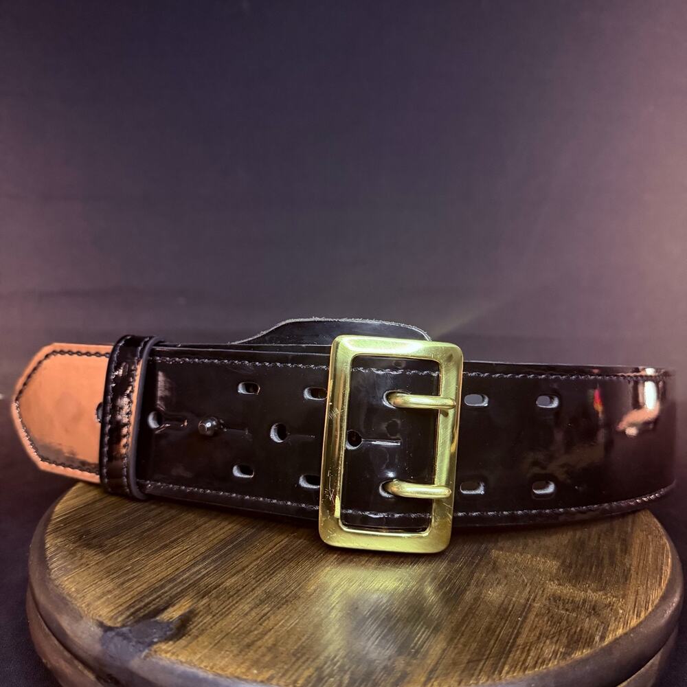 Gould & Goodrich Duty Belt Size 32" Hi-Gloss H59 Leather Brass Buckle 2.25 Black